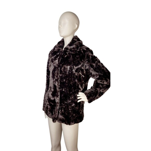 Vintage 90s Y2K Coldwater Creek Faux Fur Teddy Bear Mob Wife Coat Size Small NEW - Picture 5 of 12